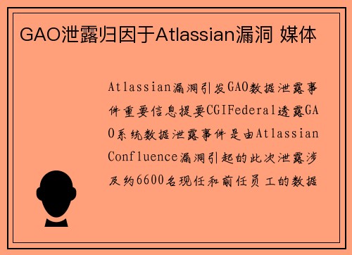 GAO泄露归因于Atlassian漏洞 媒体